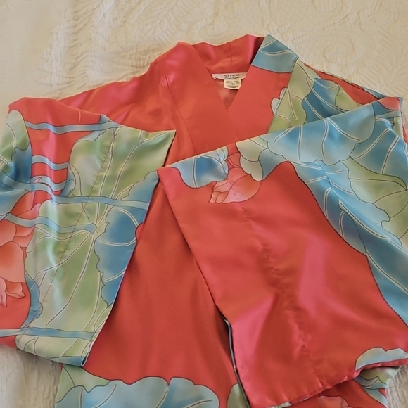 Natori Private Luxuries maxi kimono robe floral Sz S - Picture 4 of 5